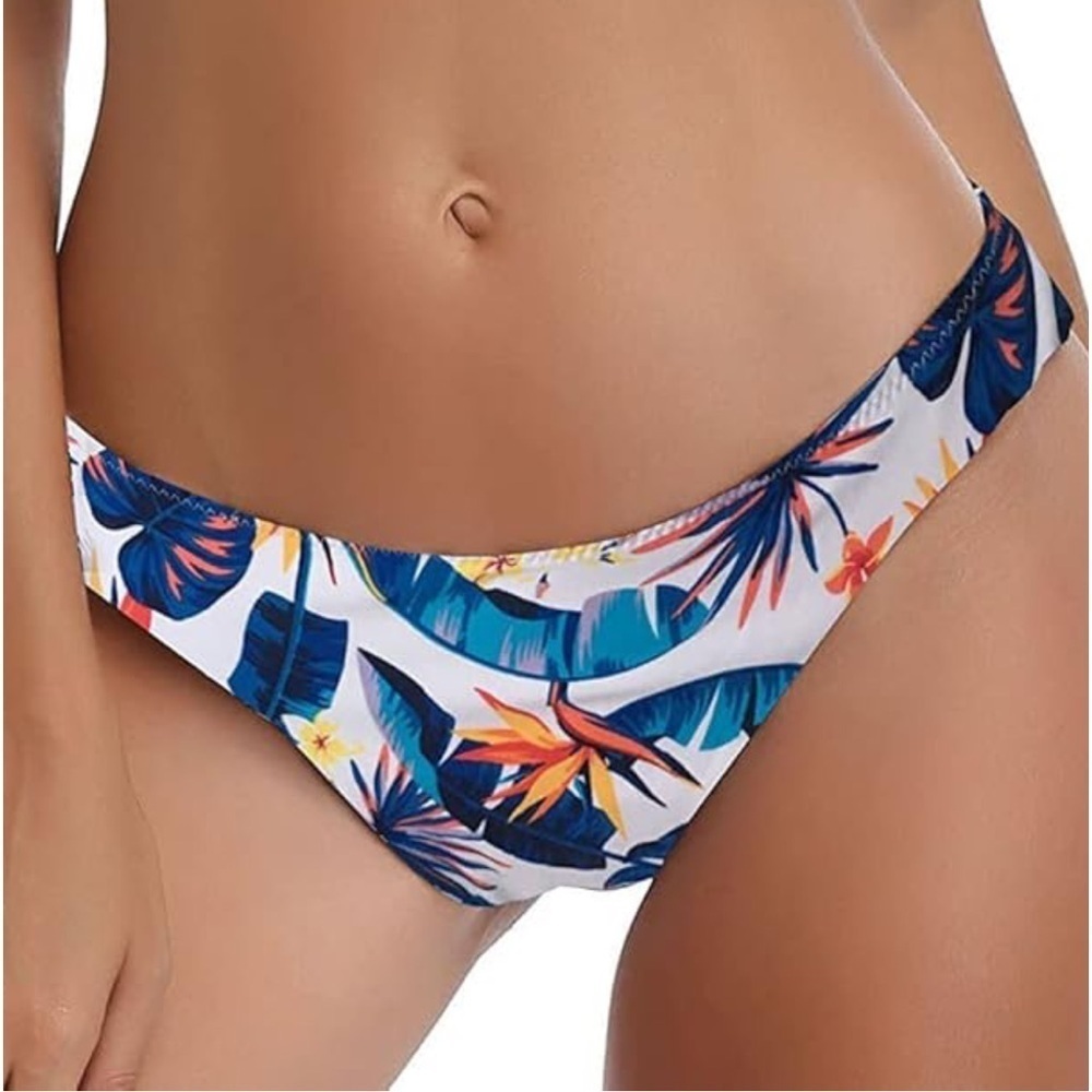 SHEKINI Womens Bikini Floral Printed Swim Bottoms Swimsuits size Small. A67